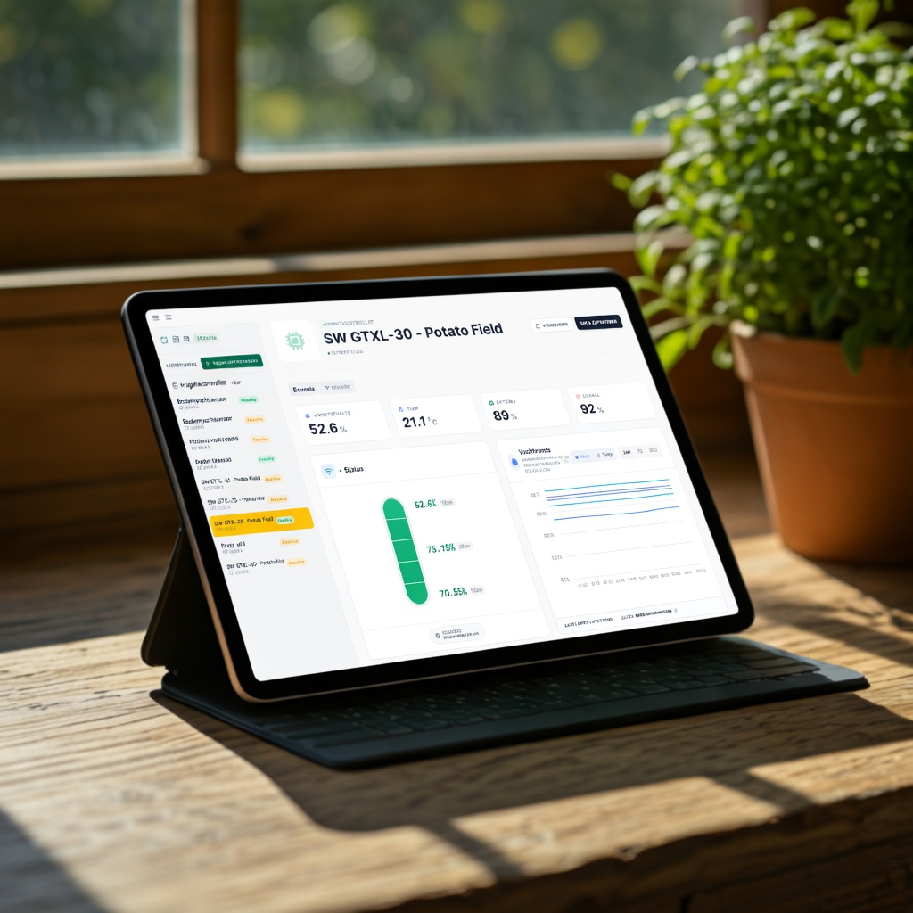 Terra Mater Studio hardware dashboard on tablet