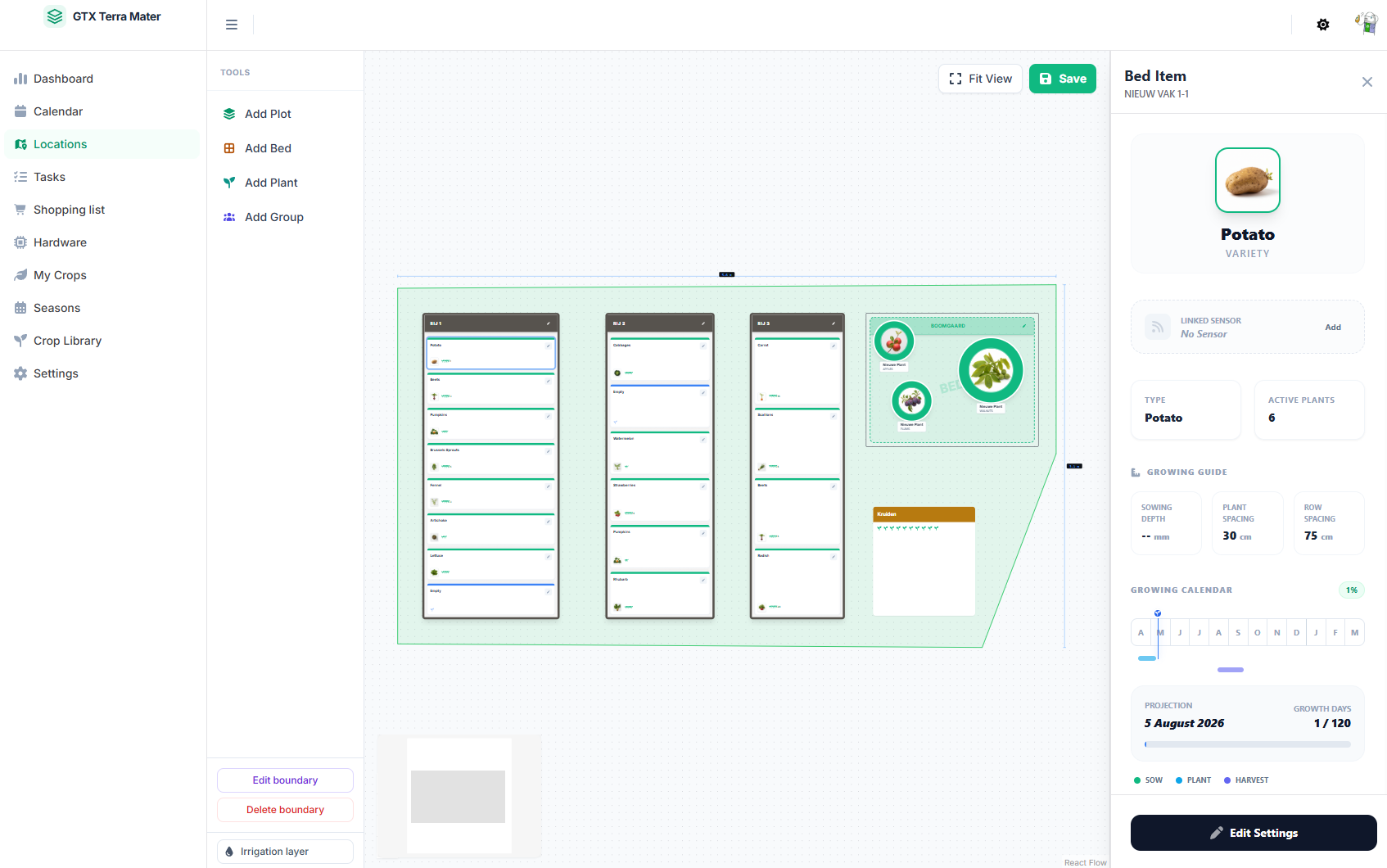 Terra Mater Studio Garden Planner view